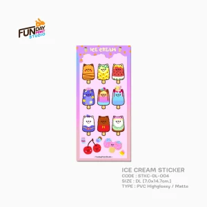 สติกเกอร์การ์ตูนลาย ICE CREAM